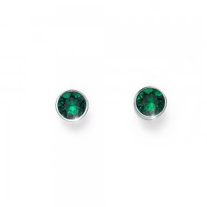 Náušnice s krystaly Swarovski Oliver Weber Uno Emerald