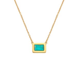 Stříbrný náhrdelník Hot Diamonds X Gemstones Rectangle DN179
