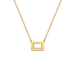 Stříbrný náhrdelník Hot Diamonds X Gemstones Rectangle DN180
