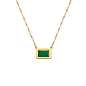 Stříbrný náhrdelník Hot Diamonds X Gemstones Rectangle DN181