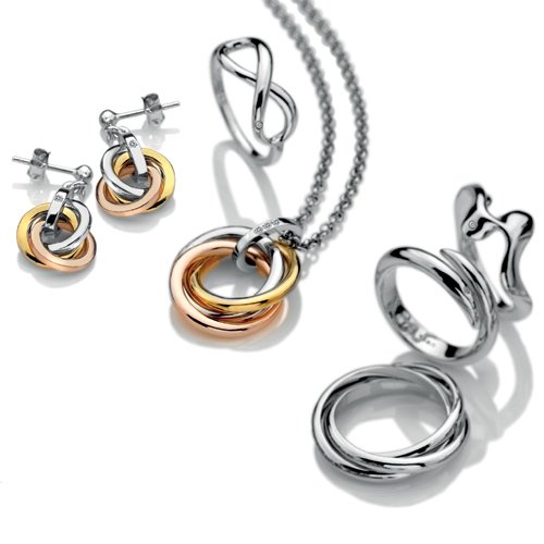 Stříbrné náušnice Hot Diamonds Trio Rose Gold DE389