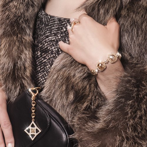 Přívěsek na klíče s krystaly Swarovski Oliver Weber OW Gold 57140G