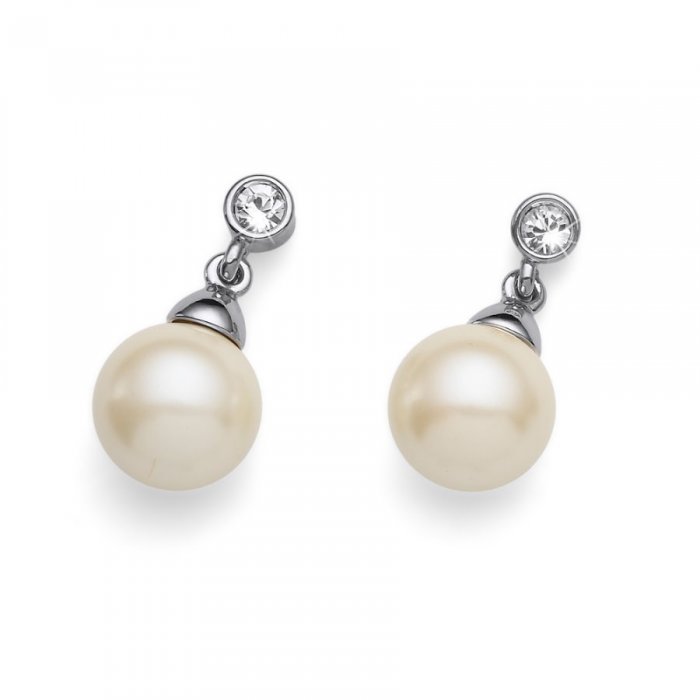 Náušnice s krystaly Swarovski Oliver Weber Lucent Creme 22559-CRE