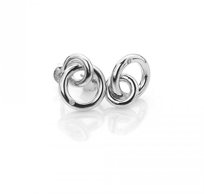 Stříbrné náušnice Hot Diamonds Eternity Interlocking Silver Stud DE308