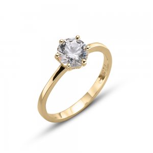 Prsten s krystaly Swarovski Oliver Weber Brilliance L gold cry