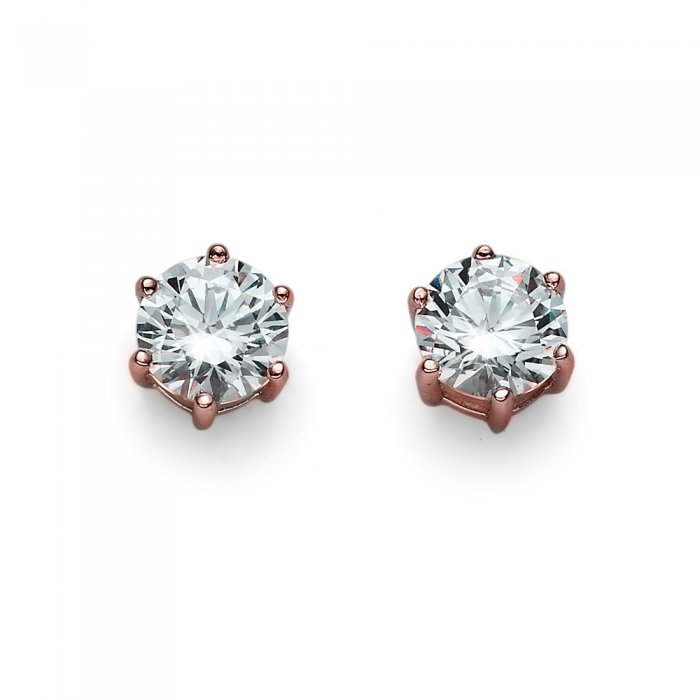 Náušnice s krystaly Swarovski Oliver Weber Brilliance Medium rosegold crystal
