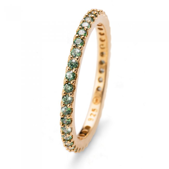 Prsten s krystaly Swarovski Oliver Weber Jolie gold green