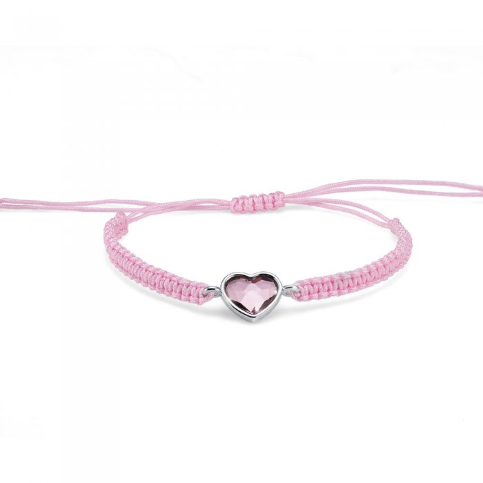 Náramek s krystaly Swarovski Oliver Weber Love cord pink