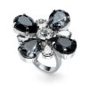 Prsten s krystaly Swarovski Oliver Weber Jazzy black one-size