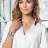 Dámské hodinky s krystaly Swarovski Oliver Weber Rocks Steel white Leatherstrap