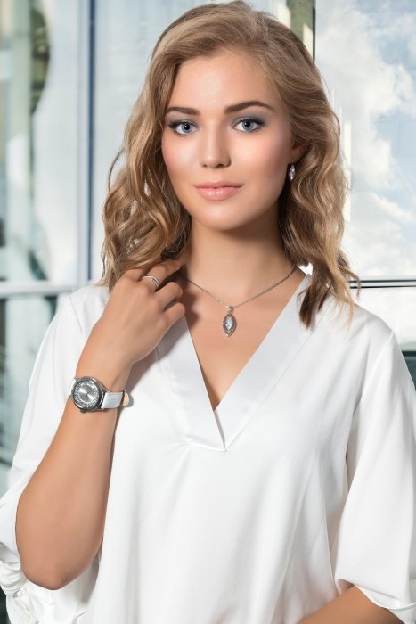 Dámské hodinky s krystaly Swarovski Oliver Weber Rocks Steel white Leatherstrap