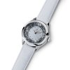 Dámské hodinky s krystaly Swarovski Oliver Weber Rocks Steel white Leatherstrap