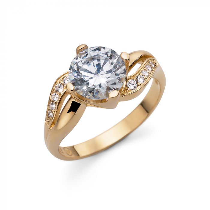 Prsten s krystaly Swarovski Oliver WeberSuccess gold crystal