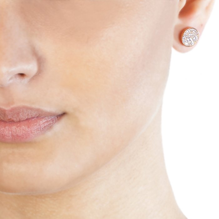 Stříbrné náušnice HOT DIAMONDS Emozioni Scintilla Rose Gold DE457