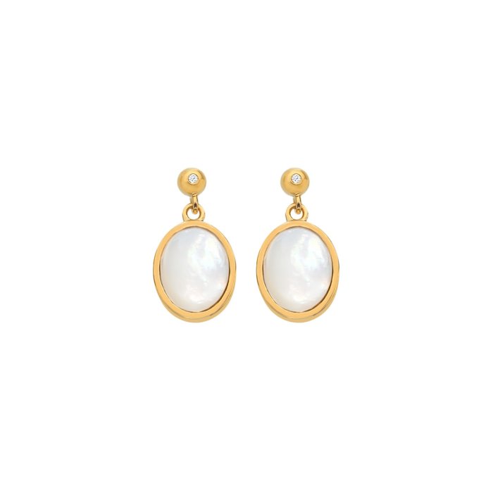Pozlacené náušnice Hot Diamonds X Gemstones Oval DE775