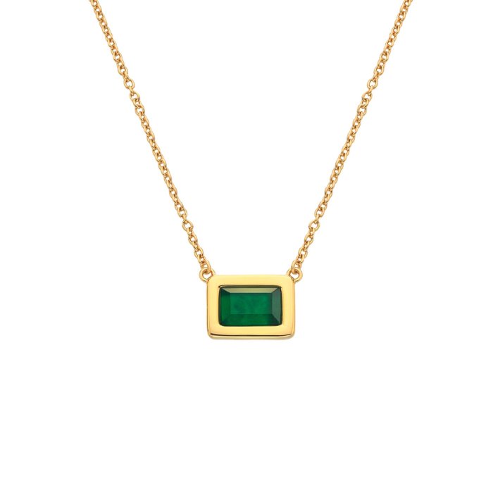 Stříbrný náhrdelník Hot Diamonds X Gemstones Rectangle DN181